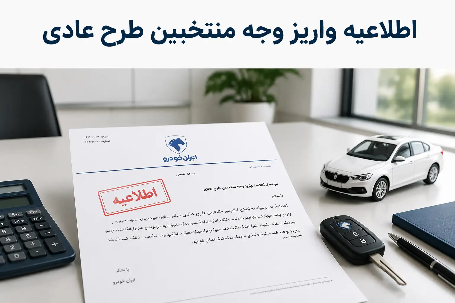اطلاعیه واریز وجه منتخبین طرح عادی