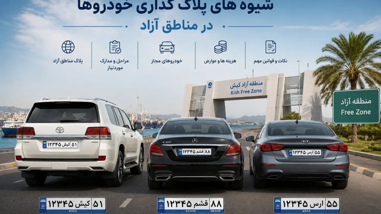 شیوه های پلاک گذاری خودروها در مناطق آزاد
