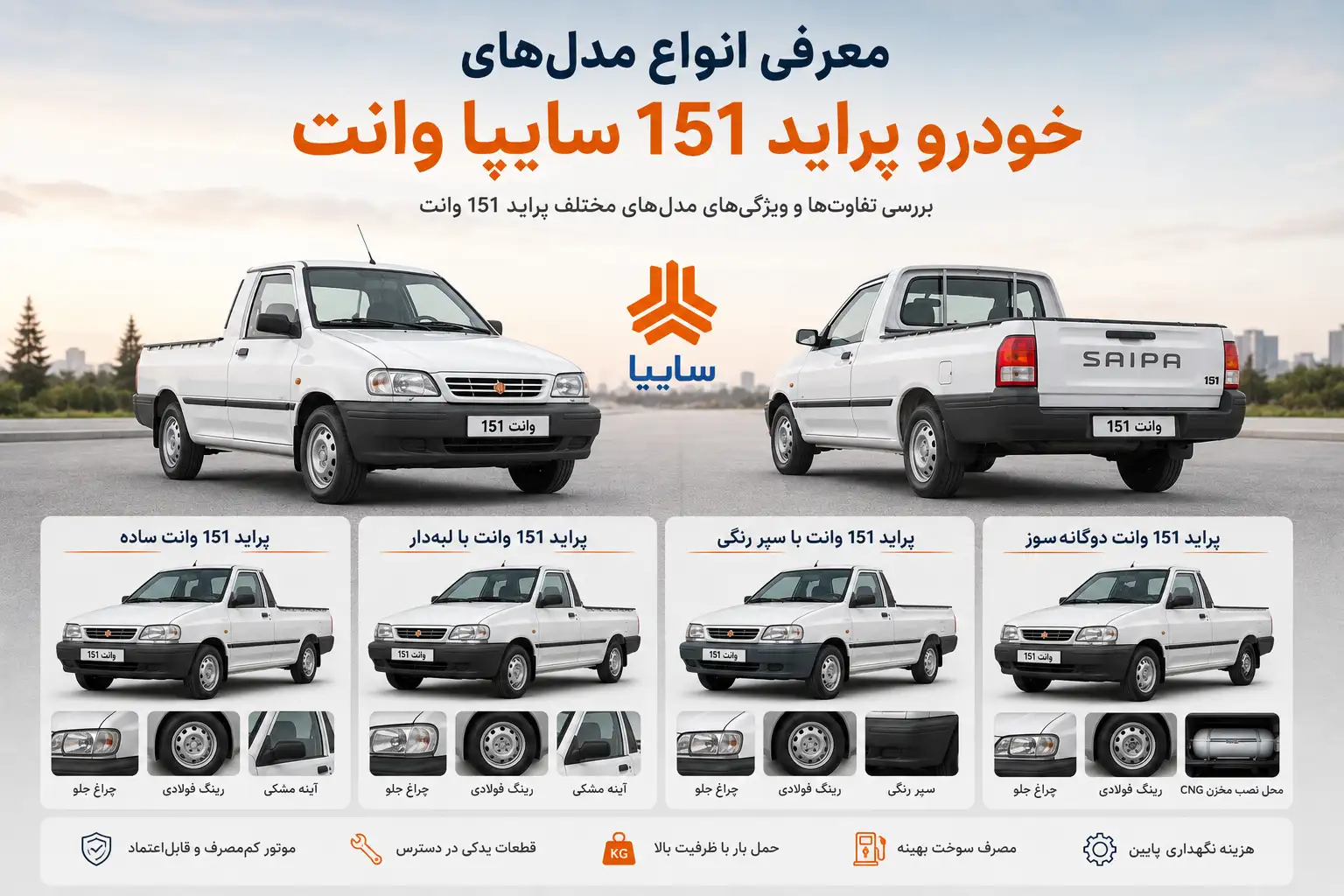 معرفی انواع مدل های خودرو‌ پراید 151 سایپا