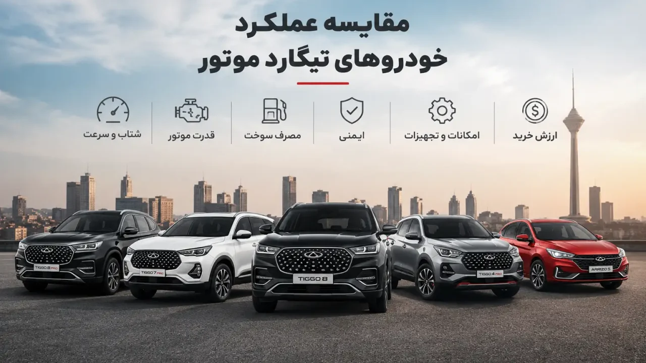 مقایسه عملکرد خودرو های تیگارد موتور