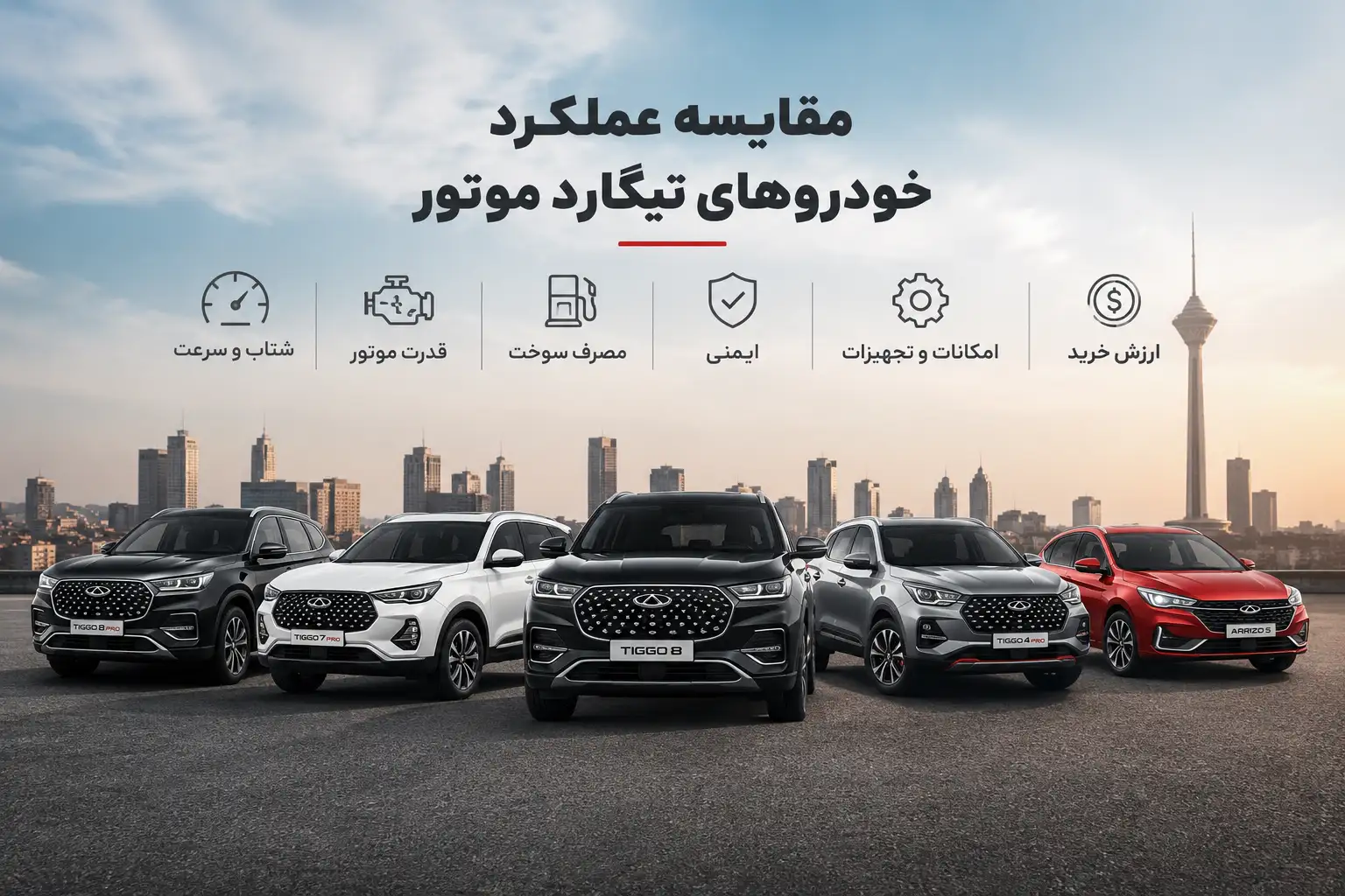 مقایسه عملکرد خودرو های تیگارد موتور مقایسه عملکرد خودرو های تیگارد موتور
