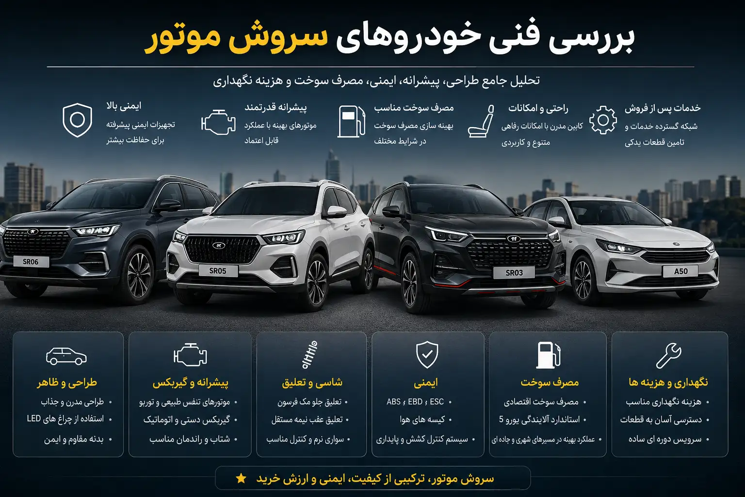بررسی فنی خودروهای سروش موتور