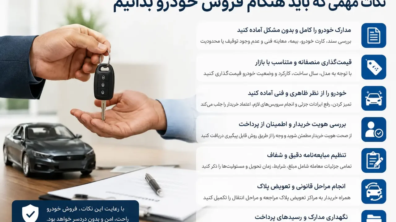 نکات مهمی که باید هنگام فروش خودرو بدانیم؟